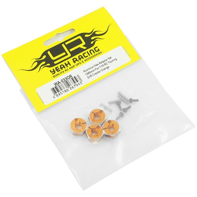 Hexagones De Roues Alu Orange 12x 6mm Yeah Racing WA 033OR FANATIC RC