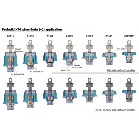 Hexagones De Roue Aluminium ProBuild XT6015Pin V2 BOOMRACING X2