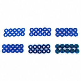 Set de rondelle et écrou en alu anodisée Bleu (60pcs) Hobbytech