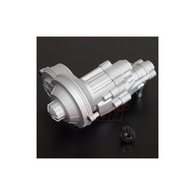 Boite de transmission alu Silver complète pour SCX10-II Xtra Speed