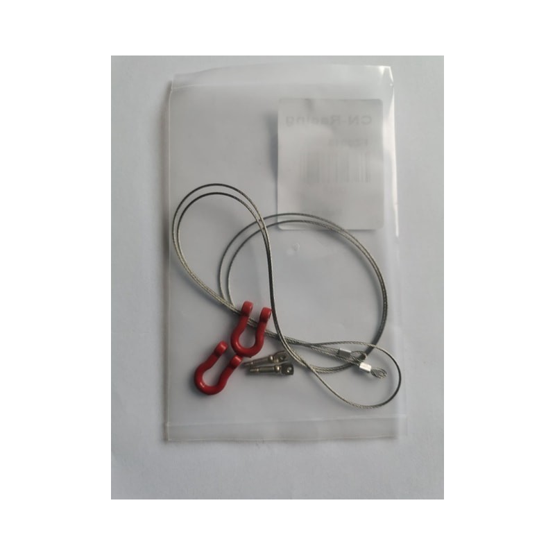 Cable acier avec crochets manilles Rouges CN Racing