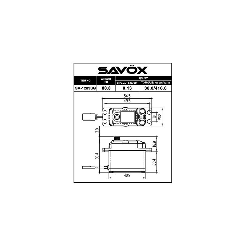 Servo Standard SAVOX DIGITAL / Boitier alu 30kg0.13s FANATIC RC