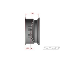 Jantes 1.9 SSD Steel Slot métal noires beadlock SSD00274
