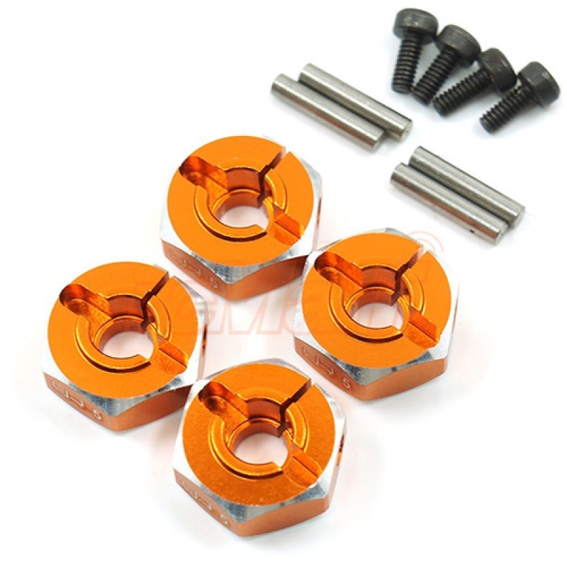 Hexagones de roues Alu Orange 12x 5mm Yeah Racing WA-031OR