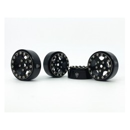 Jantes Treal 1.0 Beadlock pour Axial SCX24 Aluminum Noir /noir  CNC Machined 11.6g-B Type X002R9OYEL