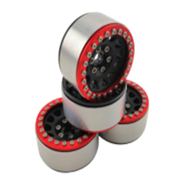 Jantes aluminium 1.9 Beadlock Crawler M105 noires anneau rouge Hobby Details (4) - DTCW01908A