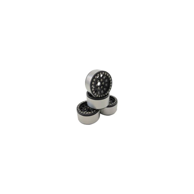Jantes aluminium 1.9 Beadlock Crawler M105 noires anneau noir Hobby Details (4) - DTCW01908B