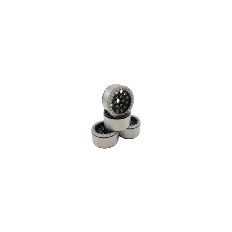 Jantes aluminium 1.9 Beadlock Crawler M105 noires anneau silver Hobby Details (4) - DTCW01908C