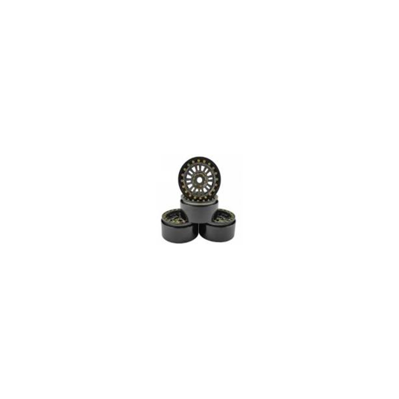 Jantes aluminium 1.9 Beadlock Crawler gris anneau noir Hobby Details (4) - DTCW01001