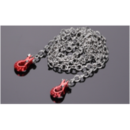 Chaîne de remorquage en métal silver crochets rouges Trailer Hook Hobby Details - DTEL01102A