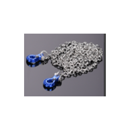 Chaîne de remorquage en métal silver crochets bleus Trailer Hook Hobby Details - DTEL01102B