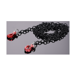 Chaîne de remorquage en métal noir crochets rouges Trailer Hook Hobby Details - DTEL01103A