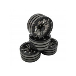 Jantes aluminium 1.9 Beadlock Crawler gris Hobby Details (4) - DTCW01910