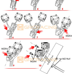 Supports de projecteur à double tête avant GRC (2) pour Axial SCX10-III - GRC/G157DS