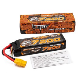 Batterie KONECT LIPO 7200MAH 11.1V 60C 3S1P 79.9WH BASH (XT90) HOBBYTECH - KN-LP3S7200BASH-XT