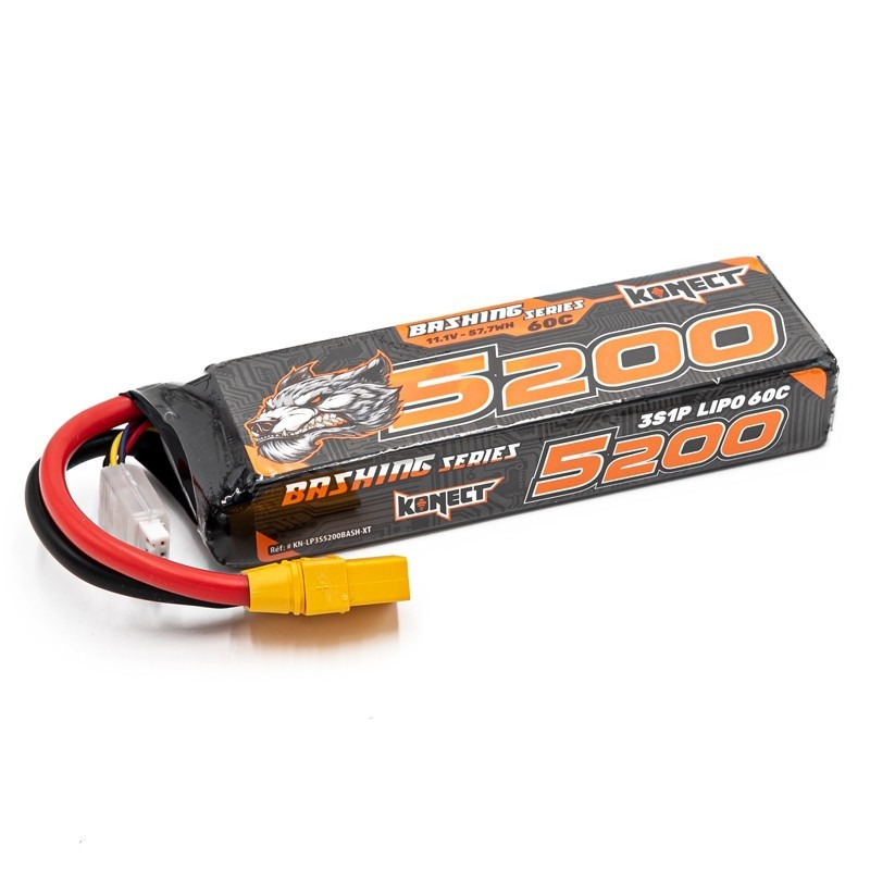 Batterie KONECT LIPO 5200MAH 11.1V 60C 3S1P 57.7WH BASH (XT90) - KN-LP3S5200BASH-XT