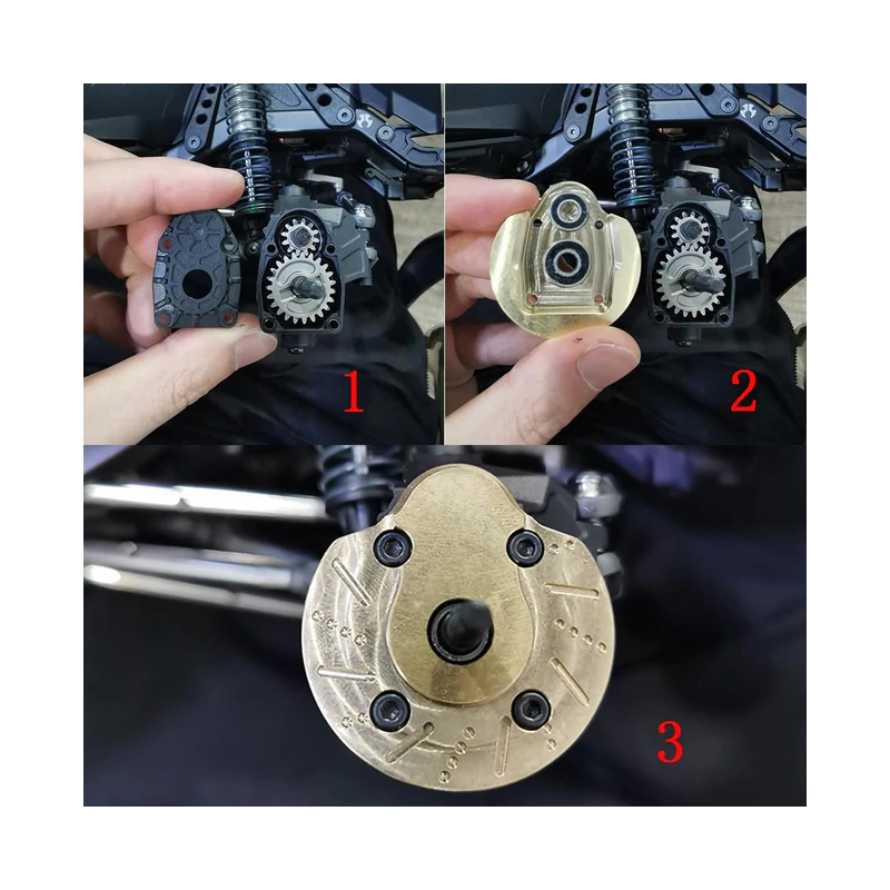 Copri Differenziale In Ottone Nero 33g Copri Differenziale Asse Anteriore Posteriore Per Aggiornamento Telaio Axial SCX10 PRO In Scala 1/10 Comp Crawler - Foto 5