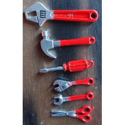 Set 6 outils en métal rouge...