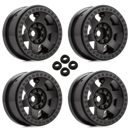 4PièCes 85Mm 1.55 Pouce Beadlock Jantes Pneus Ensemble pour 1-10 RC Crawler Voiture Axial Yeti 4PièCes 85Mm 1.55 Pouce Beadlock Jantes Pneus Ensemble pour 1-10 RC Crawler Voiture Axial Yeti