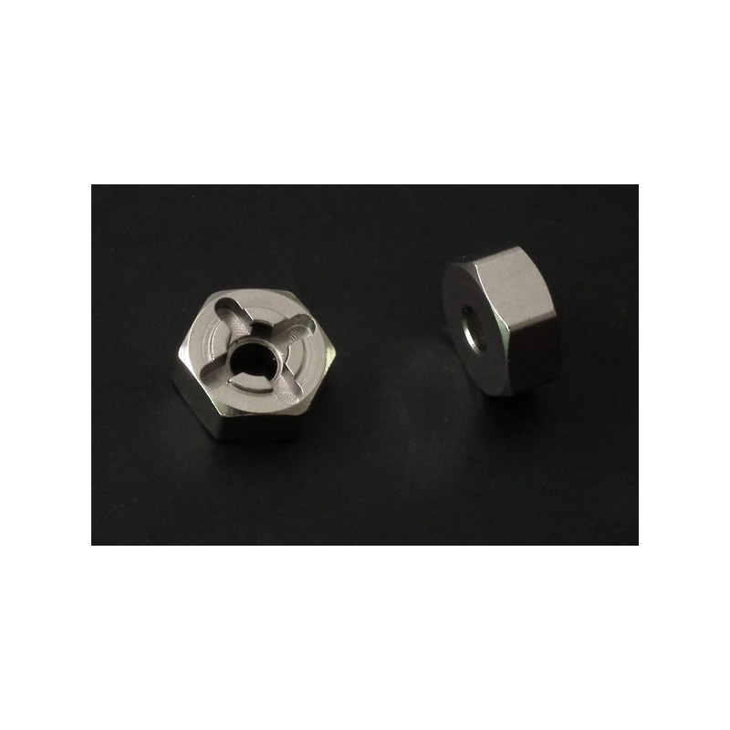 Hexagones alu silver épaisseur 6mm double axe RC4WD (4)