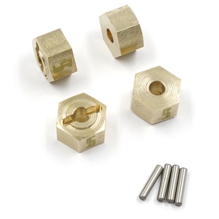 4 Pièces Moyeu Hexagonal RC, Roues en Laiton de 10mm Moyeu Hexagonal Adaptateur d'Extension de Moyeu de Roue de Véhicule RC pour Accessoires de Mise à Niveau de Chenille 1/18 RC