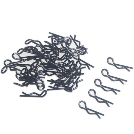 10 Clips De Carrosserie Inox Noir Pour Voiture RC 1/10, 1/12, 1/16 - Neuf