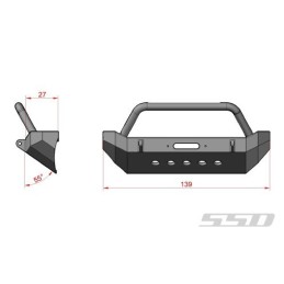 Pare choc métal avant Rock Shield pour SCX10 SSD