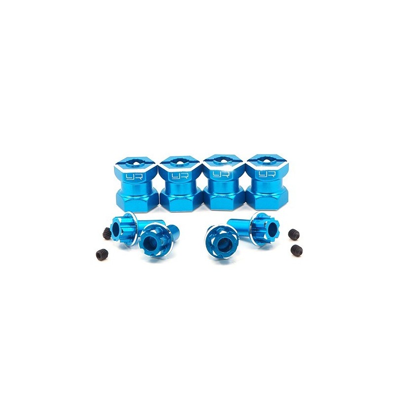 Hexagones élargisseurs 15mm alu Bleu Yeah Racing